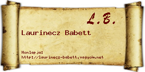 Laurinecz Babett névjegykártya